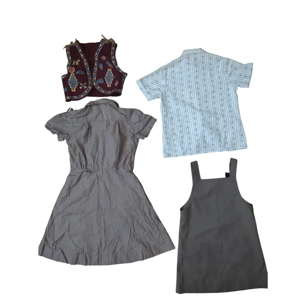 Vintage Girl Scout Uniform Lot Dress Shirt Vest Beret Hat Size 10 70s